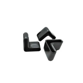 L Shaped Angle Iron Foot Pads - 19mm Angle Iron End Caps PVC Corner Feet - Angle Iron Foot Protector - Angle Iron Foot Pads L Shaped PVC Furniture Chair Leg Caps End Covers Floor Protector Black (10)