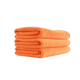 The Rag Company - Premium FTW - 70/30 Blend Microfiber Cleaning Towels for Glass, Windows, Mirrors, Polished Surfaces - Streak-Free - Scratchless, 16" x 16'', Orange (3-Pack)