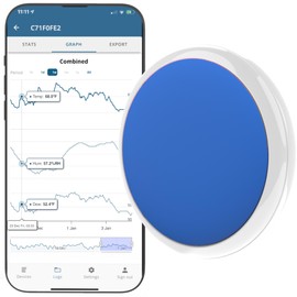 Tempo Disc Bluetooth Compatible Thermometer, Hygrometer & Dew Point Sensor and Logger, Smart Temperature Humidity Monitor, Unlimited Phone Storage. Simple Data Export. Made in USA