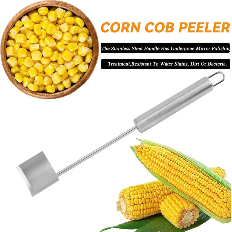Efficient Corn Kernel Remover Tool-1pc Long-Handle Corn Peeler 1pc Stainless