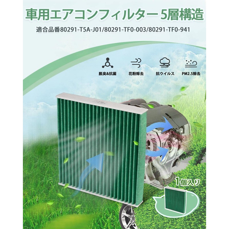 AUTO SPEC Honda Car Air Conditioner Filter, Fit GR, GE