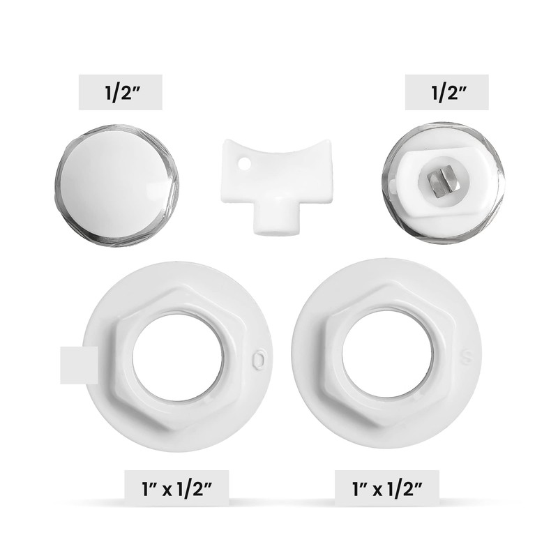Radiator End Caps and Accessories Set 1 x 1/2 Inch