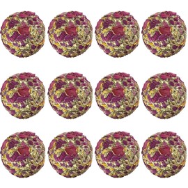 DEMONTALK 12PCS Natural Timothy Hay Treats, Rabbit Chew Treats for Teething for Chinchilla Rat Hamster Gerbil, Bunny Guinea Pig Toys