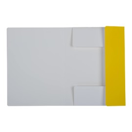 Oxford by Elba Folder with Elastic Corner Straps for Secure Closure, 3 Rounded Flaps, Hard Cardboard with Soft Touch Surface A4, 1 Stück Yellow