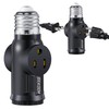 Feekoon 2 Pcs 3 Prong Light Socket Adapter, E26 Light