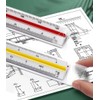 UQMIQURA 30 cm Scale Ruler, Plastic Scale Ruler, Triangular Ruler,