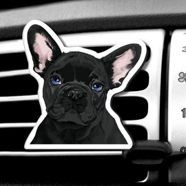WIRESTER Fresh Scented Car Air Freshener Vent Clip, Decorative Accessories, Interior Decoration for Cars - Cute French Bulldog Puppy Dog Black