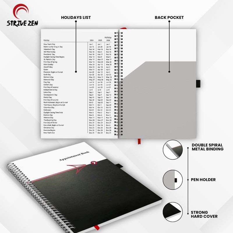 Hourly Appointment Book, Scheduling Book, Daily Schedule Planner with 15
