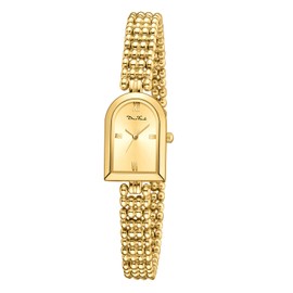 Diaofendi Petite Arch Gold Women’s Watch, Elegant Waterproof Ladies Watch with Japanese Quartz Movement, Adjustable Strap with Fit Tool (D36323-All Gold)