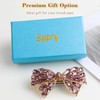 Luxury Large Rhinestone Bow Hair Barrette, Purple