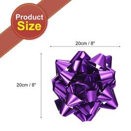 MECCANIXITY 8 Inch Large Gift Bow Self Adhesive Metallic Christmas Bows Purple for Gift Wrapping, Present Baskets, Party Decoration, Holiday, Wedding