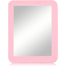 MIHAGUTY Magnetic Locker Mirror,5" x 7" Small Mirrors for Locker with Magnetic Backing,Real Glass Mirrors for School Locker, Bathroom, Household Refrigerator, Locker Accessory, Office, Home (Pink)