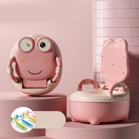 CYTGOUPER Pink Potty Training Toilet,Removable Sturdy PP Potty Chair,Portable Mini Potty Training Toilet for Easy Clean and Travel Baby Potty Training at Home