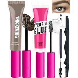 Gel Para Cejas Con Tinte Resistente Al Agua - Máscara De Pestañas Con Tinte Rubio Y Pegamento Transparente Fijador, Levantamiento Rápido De Cejas,... 