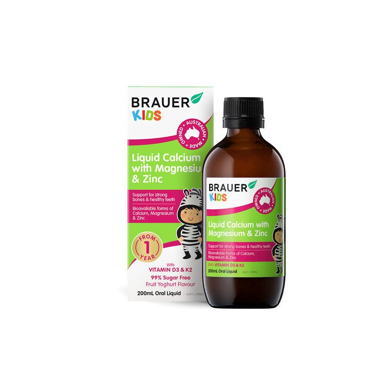 Brauer Kids Liquid Calcium with Magnesium & Zinc 200ml