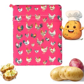 XANADU Baked Potato Microwave Bag - Reusable Potato Express Microwave Bag for Fluffy And Delicious Results (Globally-Chickens)