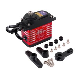 DIYmall GX3255BLS Digital Servo 7.4V 55KG High Torque Full Metal Helical Gear Brushless Motor IP68 RC Robotic Servo for 1/8 1/10 Cars (180°)