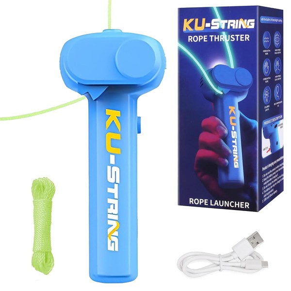 COWANIEE Zip String Toy, Electric String Rope Launcher, Glow in