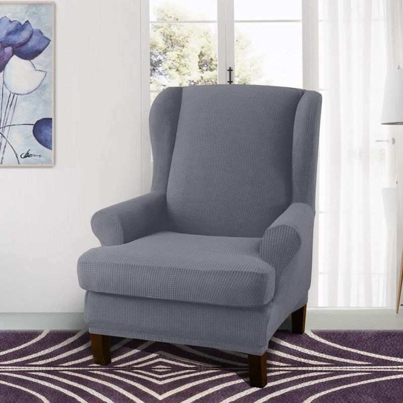 Granbest Premium Water Repellent Wingback Chair Cover 2-Piece High Stretch
