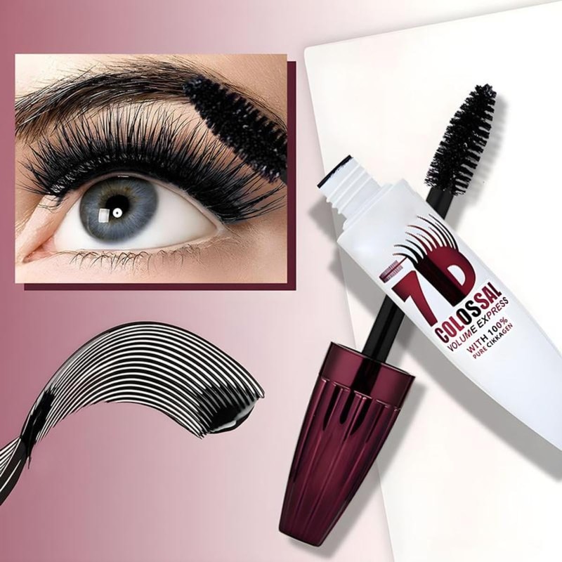 7D Waterproof Volume Mascara, Black Lengthening Thickening Softer Fuller Lashes