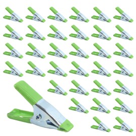 SUNHZMCKP 34 Piece Spring Clamps, 2 inch Small Clamps Set with Protected Rubber Handles and Tips, Heavy Duty Spring Hardware Clamp Vise for Pool Cover Backdrop Stand Clamps and Curtain Clips