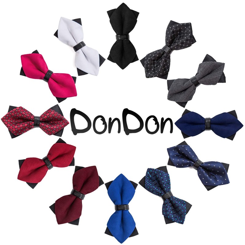 DonDon gent's retro-look pointed bow tie with hook fastener pre-tied