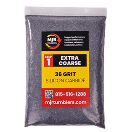 5lb MJR Tumblers 36 Grit Premium Extra Coarse Extremely Fast Cutting Silicon Carbide Rock Polishing Grit for Step/Stage 1, MJR Tumblers is a Disabled and Veteran Owned Company Proudly Located in USA