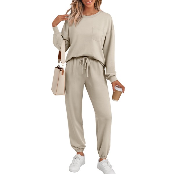 AUTOMET Sweatsuits for Women 2 Piece Track Suit Comfy Crewneck
