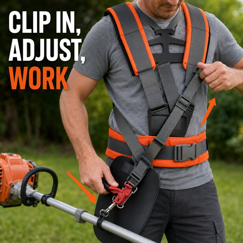 Double Shoulder Harness Strap for Brush Cutter and Lawn Trimmer