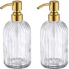 Mekoly Gold Glass Soap Dispenser with Rust Proof Metal Pump,