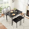 VECELO 5 Pieces Table Sets,43.3" Dining Table&Chairs for 4,Industrial Counter