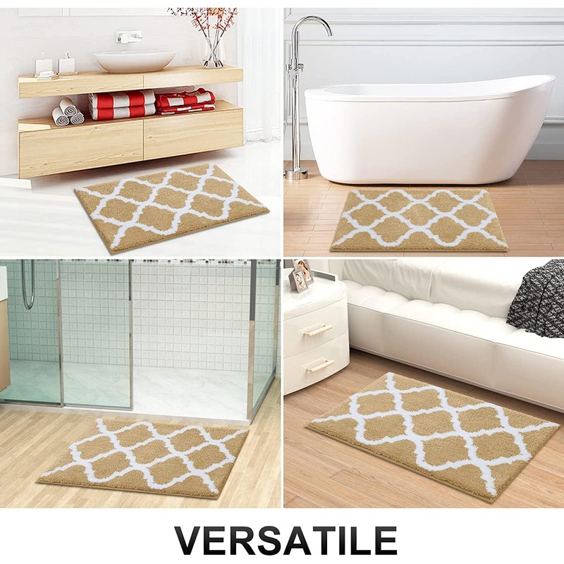 Homaxy Non-Slip Bath Mat, Bathroom Rug, Washable, High Pile, Bath