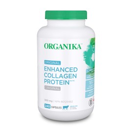 Organika Organika Enhanced Collagen Protein Capsules - For Healthy Hair, Skin, Nails, Joints - Hydrolyzed For Better Absorption C Grass-Fed, Non-GMO - 240 Capsules