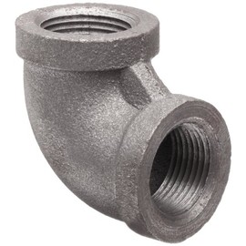 Anvil 8700123980, Malleable Iron Pipe Fitting, 90 Degree Elbow, 4" NPT Female, Black Finish