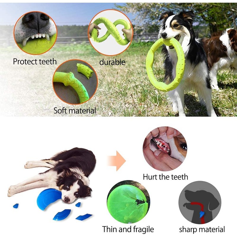 LaRoo Dog Toys for Aggressive Chewers,Floatable Dog Flying Disc,Sizes Dog