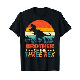 Brother Of The Three Rex T-rex Dinosaur 3rd Birthday Boy T-Shirt