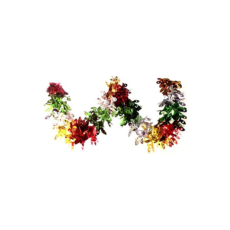 2.7m Multi Colour Peacock Foil Garland Christmas Party Home Ceiling