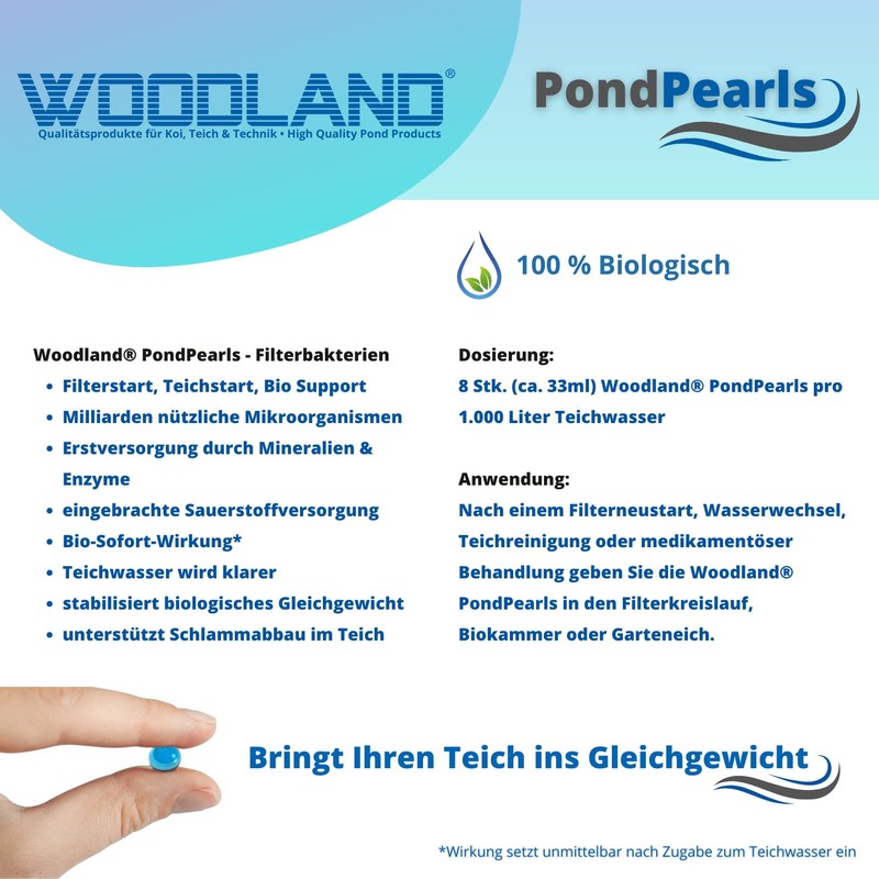 Woodland® Pond Pearls Pond Starter Bacteria for Garden Pond, Pond