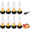 8 Pcs Halloween 3D Fake Fire Lamp 110vArtificial Hanging LED