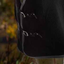 Equinavia Luftig Waffle Cooler | 100% Cotton - Black - 78 in