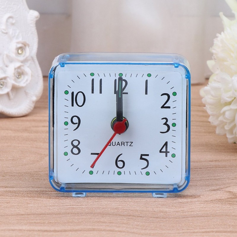 fatteryu Mini Square Quartz Beep Alarm Clock Plastic Desk Table