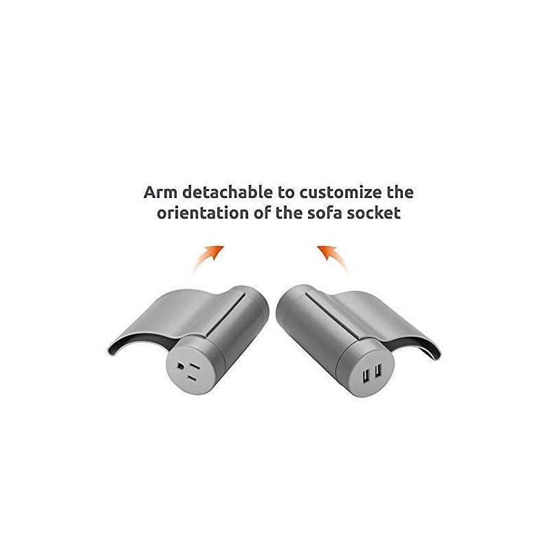 Link2Home Sofa Socket, 10ft Extension Cord, 1 Outlet, 2 Ports,