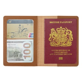 ILIYAH PU Leather Passport Holder Cover for Women Men Credit Cards Boarding Passes Travel Wallet Case(Brown)