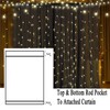 Draphelle Extra Wide Outdoor Curtains Waterproof Black Voile Mesh Screen