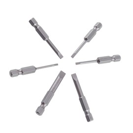 6pcs 50mm 1/4 "hexagonal 2.0-6.0mm cabeza plana punta ranurada destornilladores bits Juegos de vástagos de desarmadores Puntas de destornillador largas Puntas atornillador Wera bits