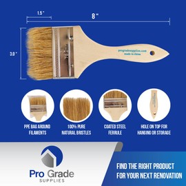 Pro Grade - Chip Paint Brushes - 96 Ea 3 Inch Chip Paint Brush Light Brown
