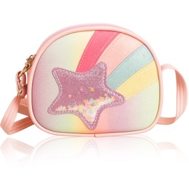 Girls' Handbag, Shoulder Bag, Children's Girls with Glitter, Cute Crossbody Bag for Girls 3-10 Years, Perfect for School, Travel and Birthday Gifts, 16 x 14 x 5 cm