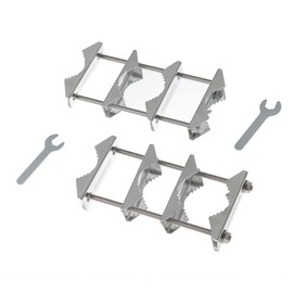 Pure Seek Double Antenna Mast Clamp Set of 2 Stainless Steel Bolt Mast with Mast Clamp Patio Umbrella Holder Pole