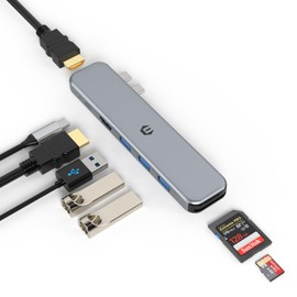 Type C Docking Station, TOTU USB C Hub Multiport Adapter with Dual HDMI, 8 in 2 Type C Docking Station, 92W Power Delivery, 3 USB 3.0 Ports, SD and TF Card Reader for Laptop and Other Type C Devices