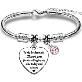 TTOVEN Bridesmaid Gift Thank You Bridesmaid Gifts Bridesmaid Bracelet for Wedding Day